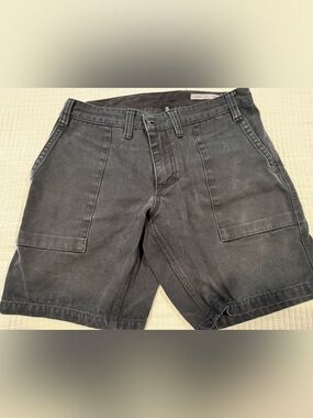 Swrve brand High-Waist Black Denim Skirt with Patch Pocket